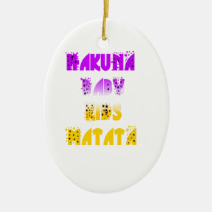 Paarse en gele Hakuna Matata Baby Kinderen G Keramisch Ornament
