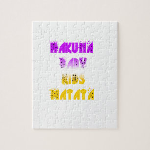 Paarse en gele Hakuna Matata Baby Kinderen G Legpuzzel