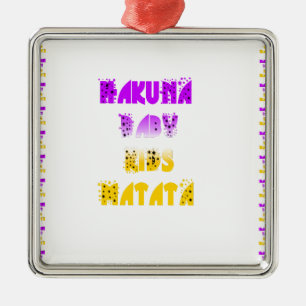 Paarse en gele Hakuna Matata Baby Kinderen G Metalen Ornament