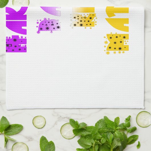 Paarse en gele Hakuna Matata Baby Kinderen G Theedoek (Gevouwen)