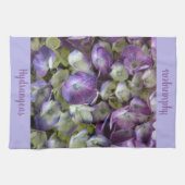 Paarse en gele hydrangea theedoek (Horizontaal)