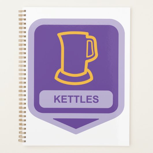 Paarse en gele ketels icoon planner (Voorkant)