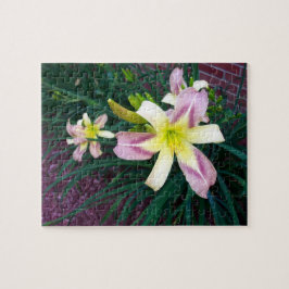 Paarse en gele Lily Puzzle Legpuzzel