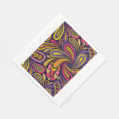 Paarse en gele paisley servetten (Hoek)