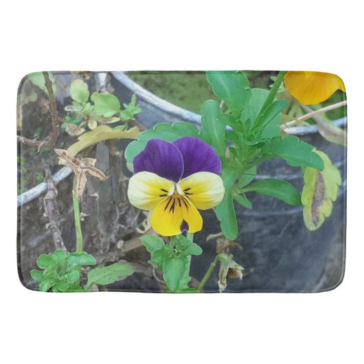 Paarse en gele Pansy Badmat (Voorkant)