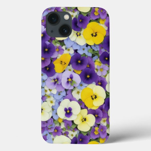 Paarse en gele Pansy Flowers Telefoon Case (Achterkant)
