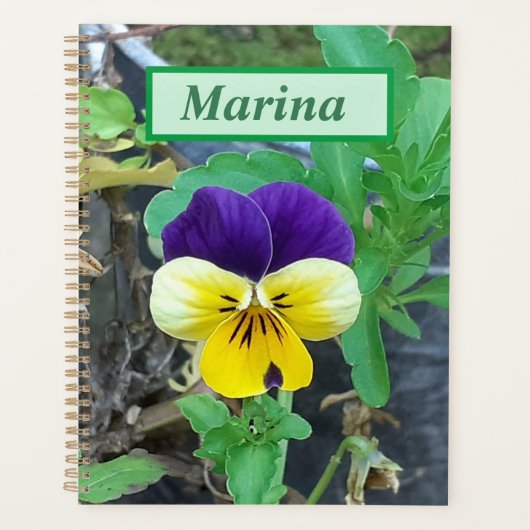 Paarse en gele Pansy Planner (Voorkant)