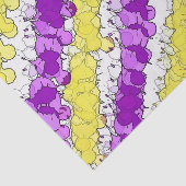 Paarse en gele platter, versteld tissuepapier (Detail)