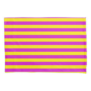 Paarse en gele strepen ontwerp kussensloop