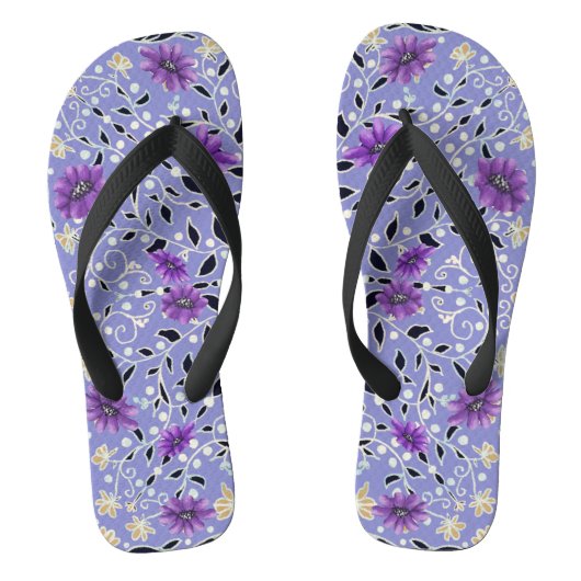 Paarse en gele Teenslippers (Voetbed)