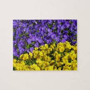 Paarse en Gele Viola's Kleurrijke Bloemen Legpuzzel