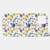Paarse en gele waterverf bloemen Case-Mate iPhone case (Achterkant (horizontaal))