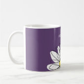Paarse en gele whimsical Daisy Custom Text Koffiemok (Links)