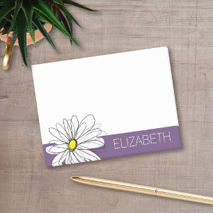 Paarse en gele whimsical Daisy Custom Text Post-it® Notes