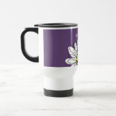 Paarse en gele whimsical Daisy Custom Text Reisbeker (Links)