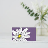 Paarse en gele whimsical Daisy Custom Text Visitekaartje (Staand voorkant)