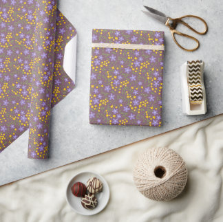 Paarse en gele Wildflower Gift Wrap Cadeaupapier