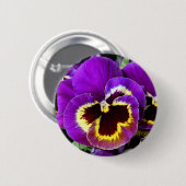 Paarse en gele zonnebloem ronde button 5,7 cm (Voorkant /achterkant)