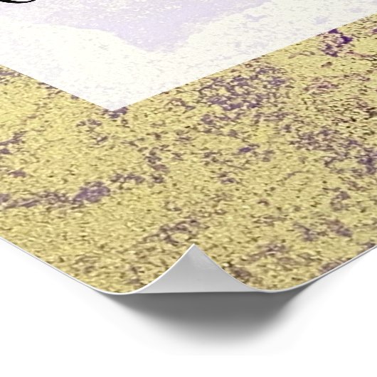 Paarse en Gold Abstracte alcoholinkt - kunstschild Poster (Hoek)