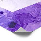 Paarse en Gold Abstracte alcoholinkt - kunstschild Poster (Hoek)