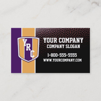 Paarse en Gold Football-kaart Visitekaartje