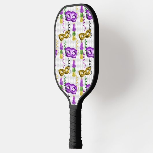PAARSE EN GOLD MARDI GRAS MASKS & TASSELS PICKLEBALL PADDLE (Links)