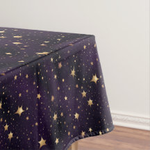 Paarse en Gold Star Magic Theme Party Tafelkleed