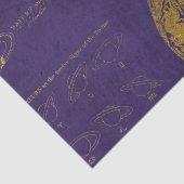 Paarse en goudAntiek kaart Tissuepapier (Detail)