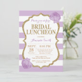 Paarse en goudbridale nodulaire uitnodiging Glitte (Staand voorkant)