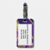 Paarse en gouddampvraag bagagelabel (Achterkant verticaal)