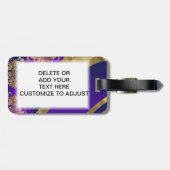 Paarse en gouddampvraag bagagelabel (Achterkant horizontaal)