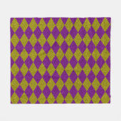Paarse en gouddiamantglitter fleece deken (Voorkant (Horizontaal))