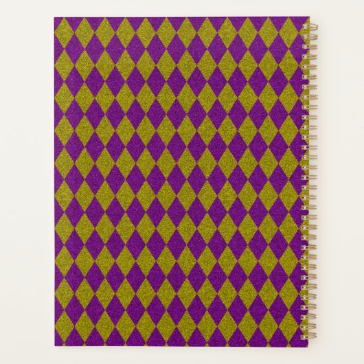 Paarse en gouddiamantglitter planner (Achterkant)