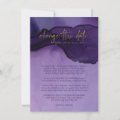 Paarse en gouden Abstract Verander de datum van de Kaart (Voorkant)