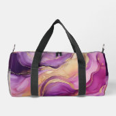 Paarse en gouden Abstracte luxe Plunjezak (Achterkant)