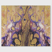 Paarse en gouden abstracte verf cadeaupapier (Vlak)