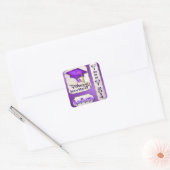 Paarse en gouden Afstuderen envelopzegel Vierkante Sticker (Envelop)