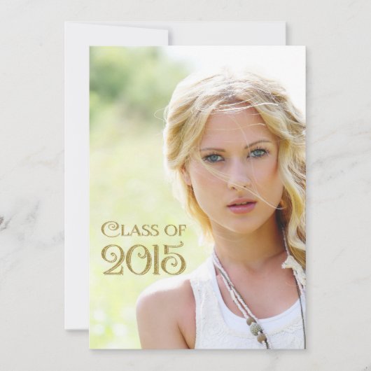 Paarse en gouden Afstuderen Kaart (Voorkant)