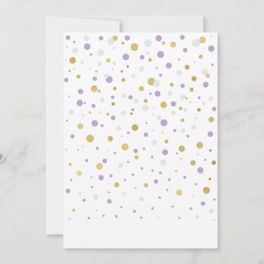 Paarse en gouden ballonnen Tweede verjaardag Kaart (Achterkant)