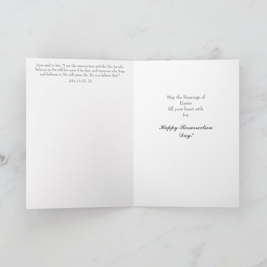 Paarse en Gouden Bloemen Houten Kruis Paas Kaart (Binnen)