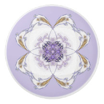 Paarse en Gouden Bloemen-Look Fractal Art Lavendel