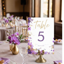 Paarse en gouden bloemstuk Bat Mitzvah