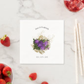 Paarse en gouden bruiloft servet (Insitu)