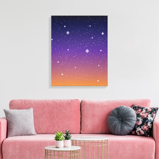 Paarse en gouden bruine hemel canvas afdruk (Insitu (Woonkamer))