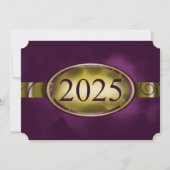 Paarse en gouden Button 2025 Kaart (Voorkant)