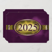 Paarse en gouden Button 2025 Kaart (Voorkant / Achterkant)