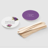 Paarse en gouden  chic Wedding Favor Handwaaier (Niet-gemonteerd)