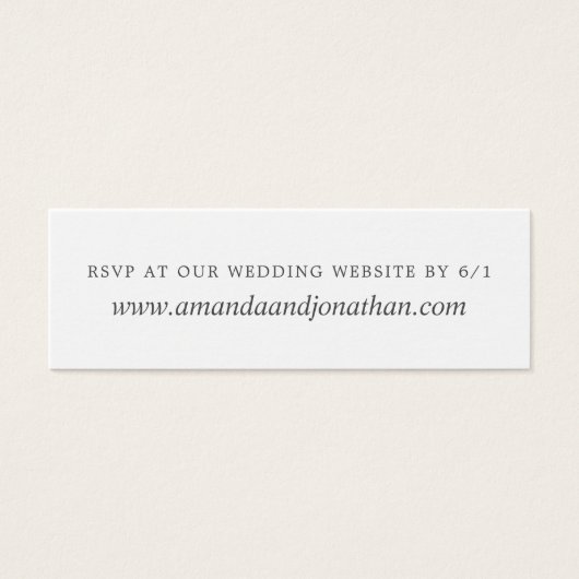 Paarse en gouden chique bloemenbruiloft RSVP Mini Visitekaartjes (Voorkant)