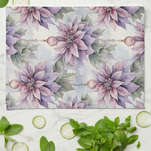 Paarse en gouden elegantie theedoek (Gevouwen)