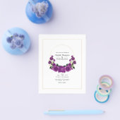 Paarse en gouden Floral Wedding Flyer (Enkel)